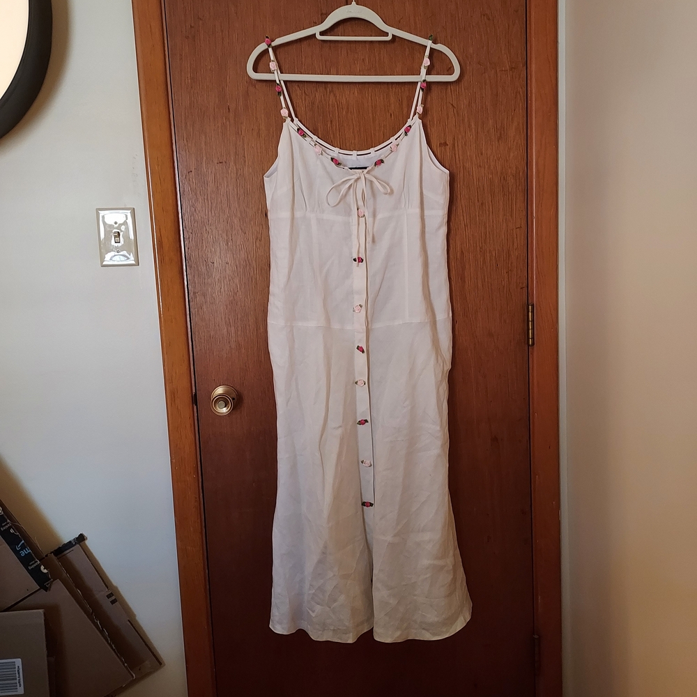 Elegant Cream Sara Isabella Midi Dress